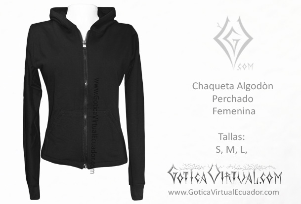 chaqueta algodon perchada negra comercio prendas femenina metal metalera quito pedidos internet 