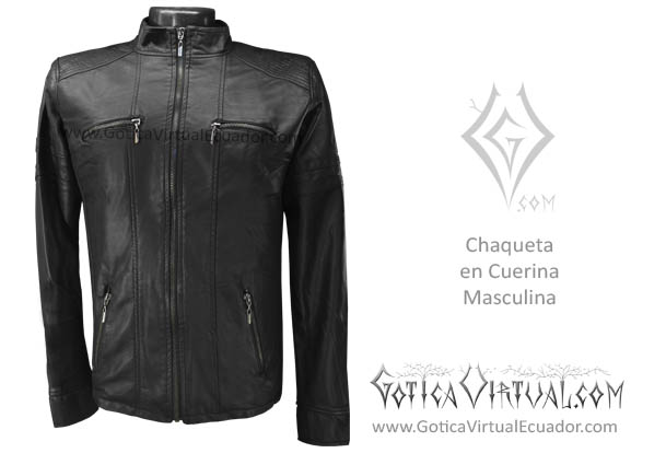 chaqueta chamarra negra economico masculina metal metalera quito pedidos internet ventas exelente calidad