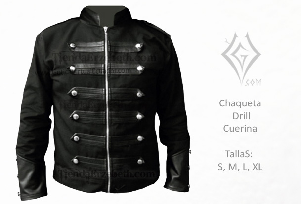 chaqueta drill cuerina masculina broches rock metal blackera domicilios loja cuenca riobamba santa elena santo domingo quito ecuador