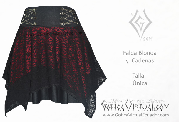 falda blonda cadenas vinotinto prendas ropa comercio licrada roja metal metalera quito pedidos internet ventas 