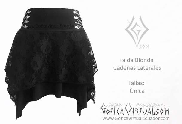 falda blonda cadenas negra encaje metal metalera quito pedidos internet ventas domicilio 