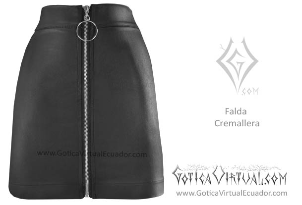 falda cremallera frontal rockera economica metal metalera quito pedidos internet ventas domicilio 