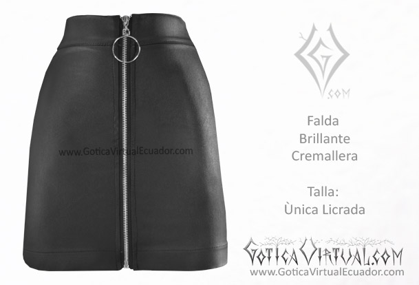 falda brillante cremallera frontal metal metalera quito pedidos internet ventas 