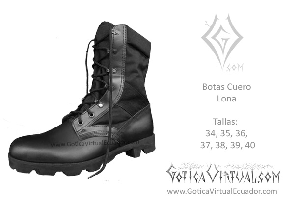 bota cuero lona militares exelente calidad metal metalera quito pedidos internet ventas domicilio 