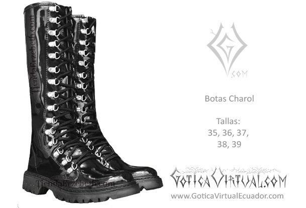 botas negras charol  metal metalera quito pedidos internet ventas domicilio 