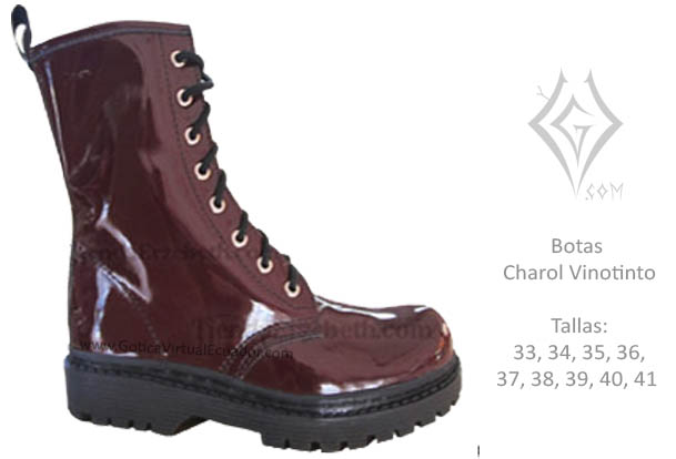 botas charol vinotinto metal metalera quito pedidos internet ventas domicilio 