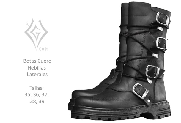 botas negras hebillas y cordon masculinas metal metalera quito pedidos internet ventas domicilio 