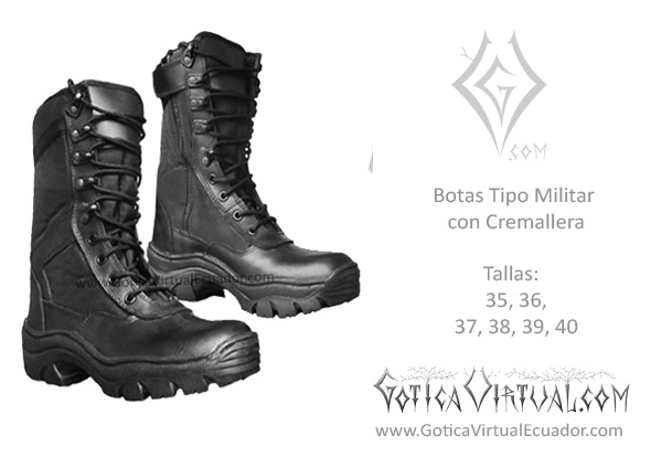 bota tipo militar cremallera exelente calidad metal metalera quito pedidos internet ventas domicilio 